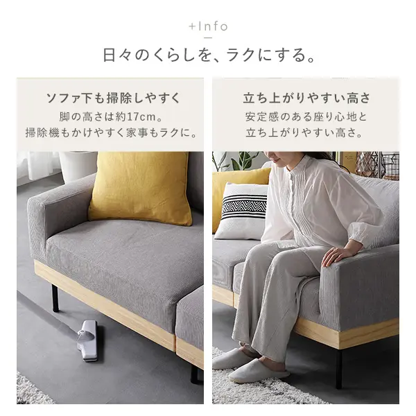 ソファ 2人掛け 単品 肘付き カバーリング 天然木 2P 組立品