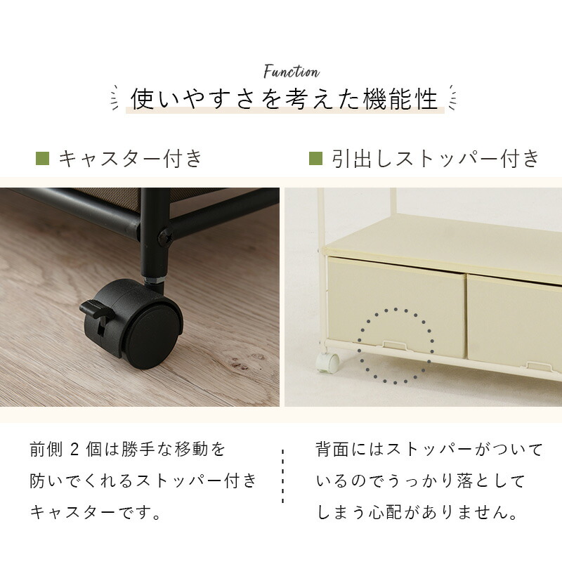 ハンガーラック-引出し2杯付き - 画像 (9)