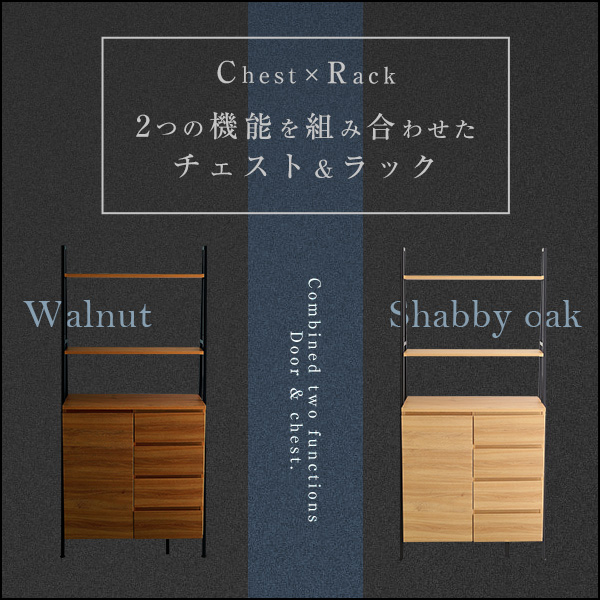 ヴィンテージ風チェストラック 扉&チェストタイプ【VINCERO-ヴィンチェロ-】 - 画像 (3)