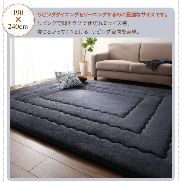 厚み40mmのふっくら厚敷きクッションラグ Vermeer フェルメル