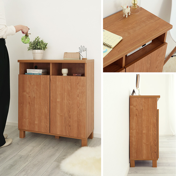 日本製 オープン収納付きキャビネット 75cm - 画像 (8)